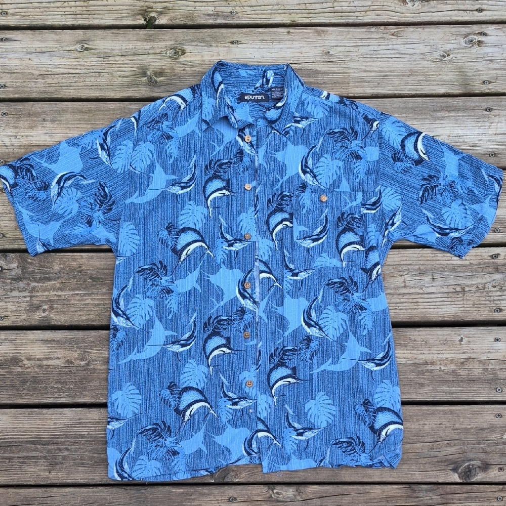 Sword fish Light Weight Button T Shirt